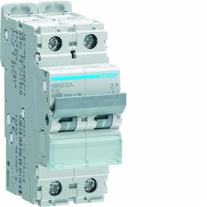 NBN232A ปรับแต่งได้ด้วยเซอร์กิตเบรกเกอร์ขนาดเล็ก Hagers 10000A 15kA 2P ค่าความโค้ง B 32A 2M - Product Image 1