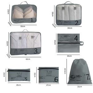 Polyester Travel Packing Cubes Set Zipper Large Capacity Portable Organizer Minimalist - Product Image 4