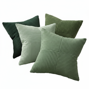 Topfinel Modern Cozy Cushion Cover SageGreen and Forest Green Soft Accent Corduroy <b>Throw</b> <b>Pillow</b> Covers Set of 4 - Product Image 2