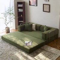 Modernes minimalistisches Stoff-Schlafsofa, klappbar, Dual-Use, modulares Ecksofa mit Holzrahmen und hochdichtem Schaumstoff für große Räume