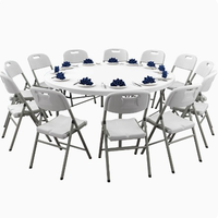 Table de salle à manger ronde pliable en plastique, taille personnalisable, directement de l'usine, idéale pour les événements de mariage élégants et stylés