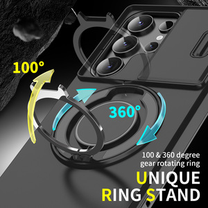Funda Protectora para Teléfono con Anillo Magnético y Soporte, Resistente a Impactos, con Cubierta Deslizante para Cámara, para <span class=keywords><strong>Samsung</strong></span> S26 Ultra, S25 Ultra, A55 - Product Image 4