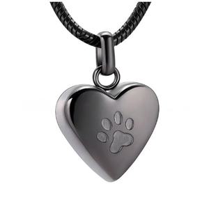 Kalung Guci Abu Berbentuk Hati dengan Jejak Kaki Hewan Peliharaan, Perhiasan Kenangan Kremasi, Liontin Suvenir, Hadiah untuk Pecinta Hewan Peliharaan - Product Image 1