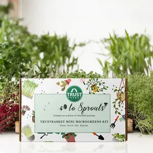 Il Kit di Microgreens organici All-In-One include vassoi per coltivazione di iuta per la semina al coperto dai germogli per il giardino