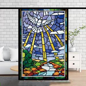 <span class=keywords><strong>Adesivi</strong></span> in vetro colorato con pellicola per finestre di dimensioni personalizzate adesivo statico smerigliato Privacy stampa 3D mosaico arcobaleno per la decorazione della casa della porta della finestra - Product Image 3