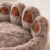 Coussin rond pour animaux de compagnie en peluche longue, tapis de couchage pour chien et chat, doux et chaud, pour intérieur, toutes saisons