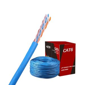 Câble UTP Cat6 multibrins de haute qualité, câble UTP Cat6 en cuivre massif plaqué cuivre, 1000 pieds, directement de l'usine, Cat6 E - Product Image 1