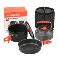 Casserole de camping en plein air portable avec logo personnalisé bouilloire pliable en aluminium titane batterie de cuisine en plein air pour la randonnée pique-nique