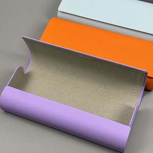 Boîte à lunettes portable personnalisée avec logo, couleur unie, résistante à la pression, en cuir PU rigide - Product Image 3