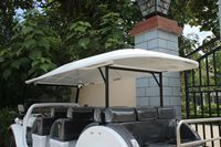 Autobús Turístico Eléctrico Retro Vintage de Alta Calidad, Blanco, de 11 Plazas, con Estructura de Acero para Zonas Turísticas