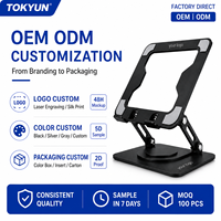 Soporte Plegable y Ajustable para Portátil con Rotación de 360°, Ergonómico, para Escritorio, Soporte para Tablet, Fabricante Mayorista OEM ODM