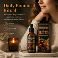 Complément Liquide d'Extrait de Cerise Amère avec Graines de Céleri, Cerise Amère, Bromélaïne, Curcuma et Vitamine C – Vente en Gros