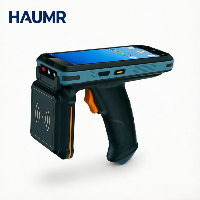 HAUMR Handheld UHF RFID Terminal PDA, Integrated Barcode Scanner and Touch Screen for Smart Library Book Inventory Check