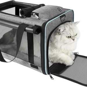 Portable Polyester Fashion Cat <b>Carrier</b> Bag Breathable Mesh <b>Pet</b> <b>Carrier</b> for Small Dogs Cats Shoulder Strap for Outdoor Travel - Product Image 2