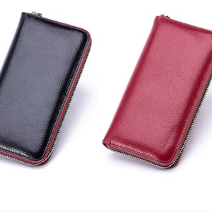 Genuine Leather Luxury Long Ladies Simple <b>RFID</b> Feature Open Closure Type Short <b>Wallet</b> Purse Coin for Women Girls Wholesale - Product Image 3