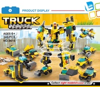 Truk Konstruksi Kota Lele Brother Transform Robot 8-in-1 Mainan Blok Bangunan Anak