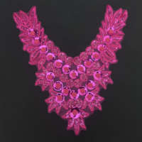 Col en dentelle feutrée brodé personnalisé 3D avec perles et sequins pour robe de mariée, garniture de col, applique de mode à coudre, patch brodé