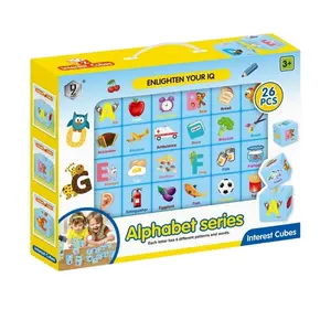 26pcs educational magic cube intellectual alphabet learning plastic puzzle block for kids