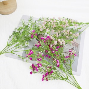 ช่อดอกยิปโซฟิลลาจำลอง สีขาว ชมพู เหลือง ม่วง ทำจาก PVC ดอกไม้ประดิษฐ์ สำหรับตกแต่งงานแต่งงานและบ้าน ผู้ผลิตขายส่ง - Product Image 2