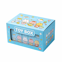 Coffret Cadeau Personnalisé Boîte Mystère Chanceuse pour la Fête des Enfants, Boîte en Carton Ondulé Blanc avec Doublure Éponge et Motifs Dessin Animé, Quatre Couleurs avec Estampage à Chaud