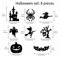 Autocollant mural décoratif 3D en PET évidé pour Halloween, veilleuse décorative