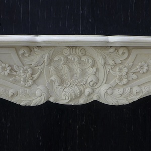 Manteau de cheminée en marbre de couleur crème égyptienne d'approvisionnement direct d'usine de style français d'intérieur - Product Image 6