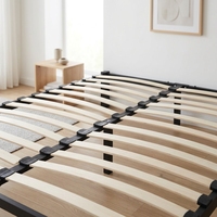 Lit de style européen moderne Willsoon en lin de luxe, avec rangement, disponible en tailles Queen et King, avec matelas et table de chevet