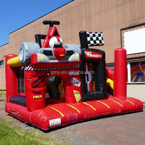 قلعة نطاطة قابلة للنفخ على شكل سباق سيارات من GMY للبالغين والأطفال مع منطقة لعب وزحليقة - Product Image 3