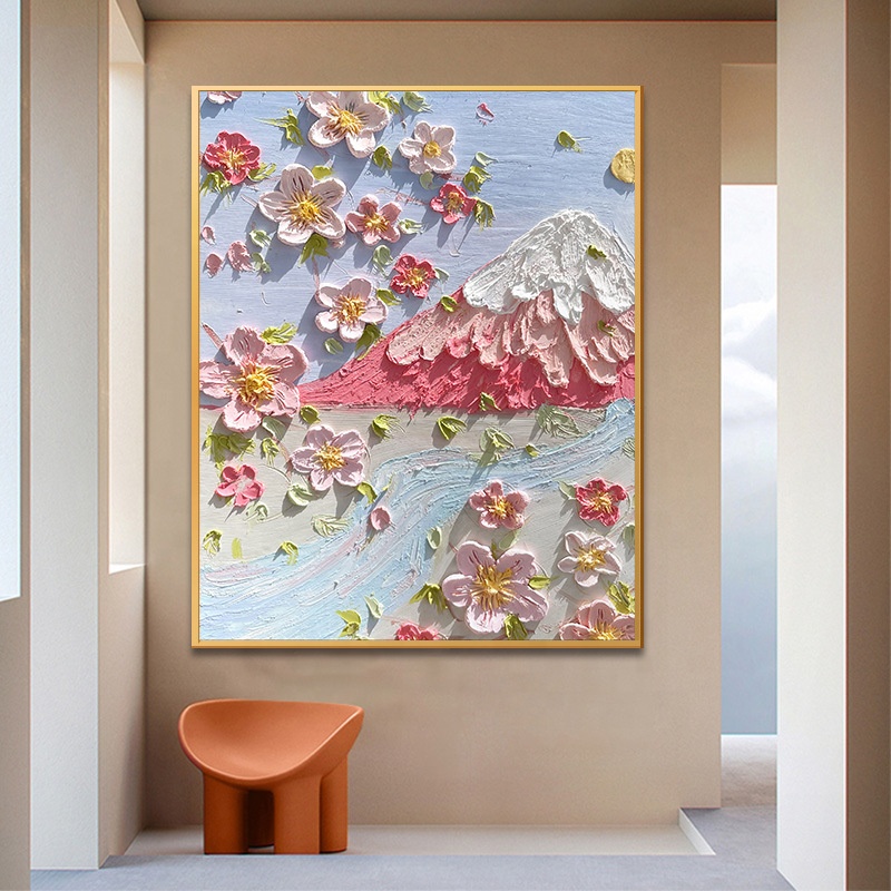アートキャンバス油絵　油彩画　アート手描き　原画　美術品　芸術【オーダー受付中】 手作りの花のキャンバス油絵 壁のアート用 - 中国 家の装飾