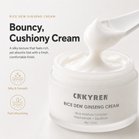 Crème au ginseng Rice Dew, crème hydratante anti-âge pour le visage avec de la niacinamide pour les peaux sèches, hydratante et raffermissante pour tous les types de peau