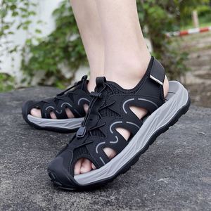 Sandalias Deportivas de Cuero para Hombre para Exteriores |   Zapatos de Senderismo y Vadeo de Talla Grande para Verano |   Sandalias de Playa Duraderas y Antideslizantes para Hombre - Product Image 4