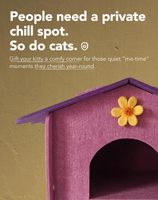 Maison pour chat en feutre de laine amovible avec fleur décorative, petite cabane pliable en feutre pour animaux de compagnie
