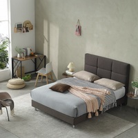 Lit en tissu et bois traditionnel à plateforme, doux et confortable, pour salon, tailles double, grand lit, très grand lit, personnalisables, vente en gros à prix abordable