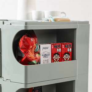 Mobili per la casa moderni cassettiera girevole a 3 strati carrello per camera da <span class=keywords><strong>letto</strong></span> comodino in plastica bianca ABS armadietto laterale per <span class=keywords><strong>letto</strong></span> - Product Image 4