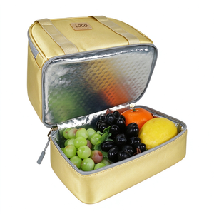 OEM Eco-friendly Classic 600d RPET Quality Lightweight Portable Polyester Aluminum Foil <b>Insulated</b> Waterproof Zip <b>Cooler</b> <b>Bags</b> - Product Image 6