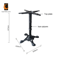 Base de table à manger avec capacité de charge de plus de 250 kg pour marbre, 4 griffes, pied de table en fonte antique, bases de table de restaurant