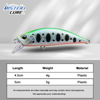 MISTER LURE Señuelo de Pesca Artificial Minnow Crankbait de 4.5cm y 4g, Minnow Corto para Lanzamiento, Señuelo para Lubina, Minnow de Color Personalizado