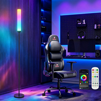 Lámpara de Pie Cilíndrica Inteligente con Control Remoto por Aplicación, RGB IC, Cambio de Color, Sincronización con Música, 360 °   Lámpara de pie LED de esquina para iluminación