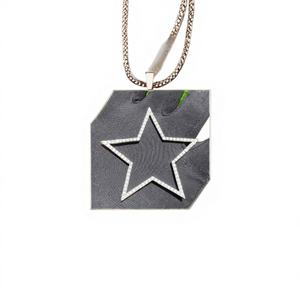 Colgantes y Dijes de Plata 925 Personalizados con Diseño Geométrico de Estrella Grande y Diamantes Cultivados en Laboratorio, Joyería Fina Hip Hop Cristiana para Fiestas - Product Image 1
