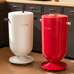 Making Flip Top Trash Can Cylindrical Wheeled Portable Indoor Waste Bin - Product Image 1