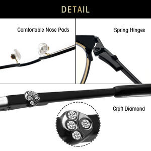 Lunettes carrées en métal gris Jack anti-lumière bleue pour femmes 5114, monture complète, lunettes optiques non prescriptives - Product Image 4