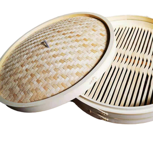 Commercio all'ingrosso acciaio acciaio Cookware Set cestello pentola a vapore Multi-strato Dim Sum organico bambù acciaio bambù piroscafo diverse dimensioni - Product Image 1