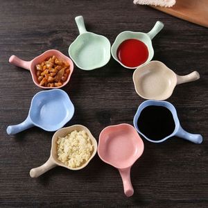 Petites assiettes biodégradables en paille de blé, ensembles de vaisselle, bol à sauce avec compartiments pour assaisonnements et ketchup - Product Image 2