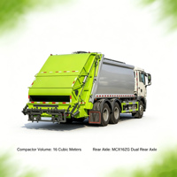 Camion compacteur de déchets HOWO 6x4 16CBM 371HP avec frein moteur, direction de marque MCX16ZG, double essieu, poids lourd, pour collecte municipale, en promotion