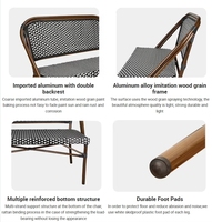 Banc de bistrot français en rotin noir moderne, imperméable, pour l'extérieur, hôtel, jardin, camping, café, 2 places, en plastique