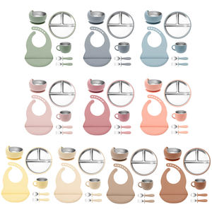 Juego de Vajilla para Bebé 2025 con Diseño Adorable, de Acero Inoxidable de Grado Alimenticio, Plato, Tazón, Tenedor, Cuchara, Babero con Base de Succión para una Alimentación Fácil - Product Image 3