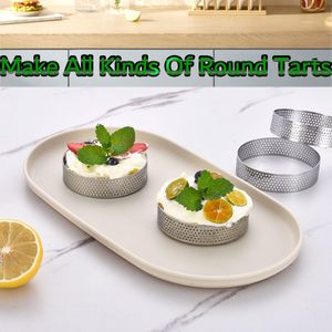 Stainless Steel Perforated Round Baking <b>Cake</b> <b>Mold</b> Porous Mousse Pastry Tart <b>Cake</b> Ring Kitchen Baking Accessories - Product Image 5