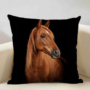 家畜馬クッションカバー45x45cmリネン枕カバー高級ホームソファデコレーション両面印刷枕カバー - Product Image 6