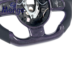 Accesorios Interiores para Automóviles, Volante de Cuero Perforado de Fibra de Carbono Morado Personalizado para <span class=keywords><strong>Audi</strong></span> TT TTS TTRS R8 V8 <span class=keywords><strong>V10</strong></span> - Product Image 5