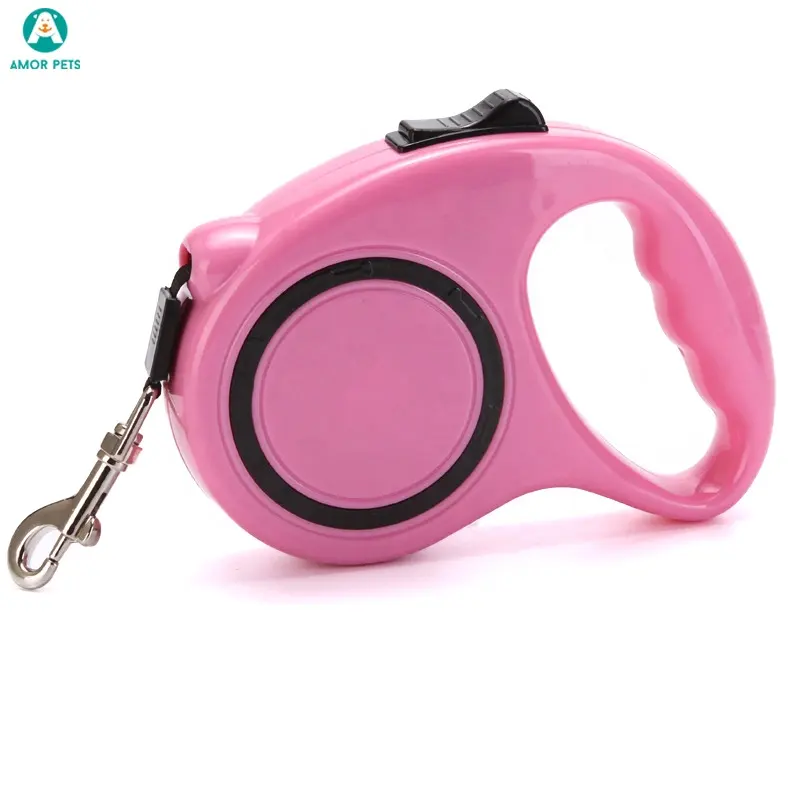 Automatic Pet Nylon Rope And Fida Metal Dual Reflective 5 Meters Heavy Duty Retractable Leash Led Collar Dog Rechargeable